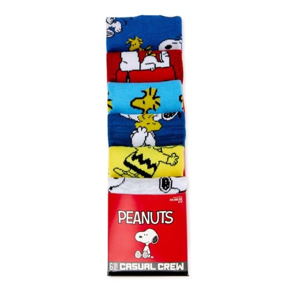 Other - Peanuts Snoopy Casual Crew Socks-6 Pairs